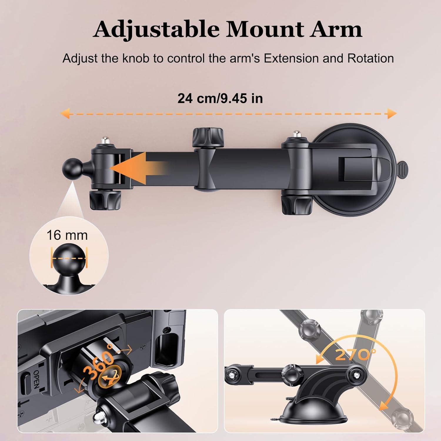 Soporte para Tableta OHLPRO Ajustable para Coche - Ventosa Fuerte