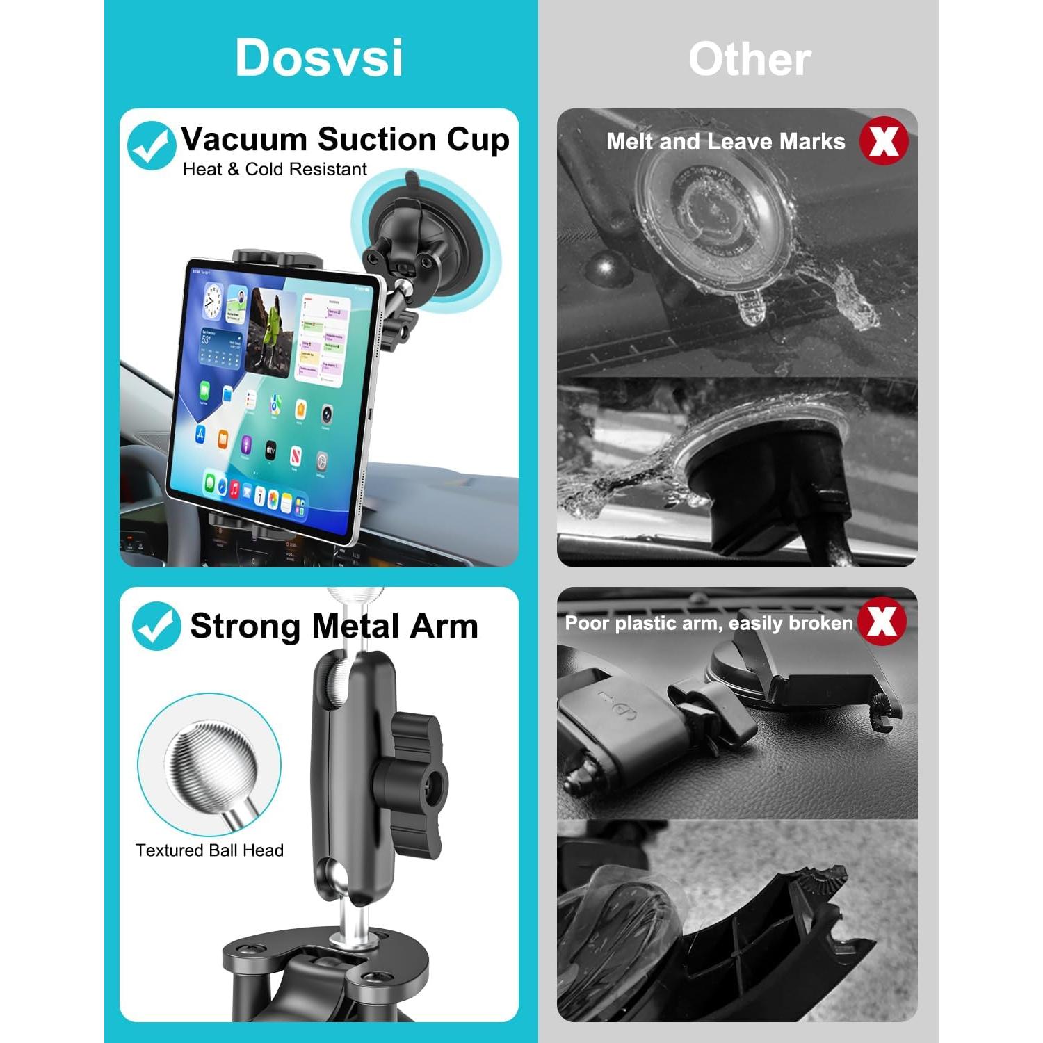 Soporte de Tableta para Pilotos Dosvsi con Ventosa Fuerte 4-13"