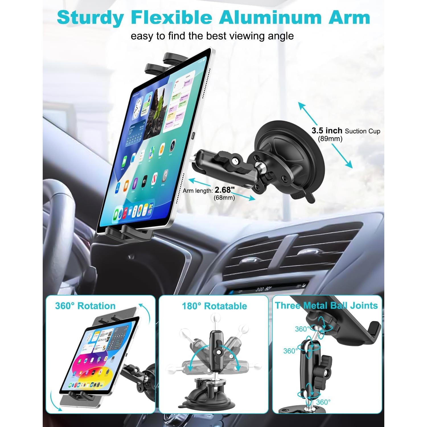 Soporte de Tableta para Pilotos Dosvsi con Ventosa Fuerte 4-13"