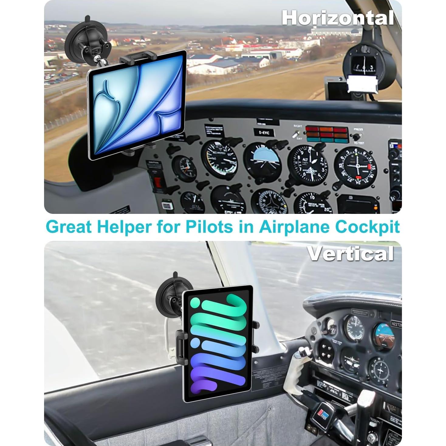 Soporte de Tableta para Pilotos Dosvsi con Ventosa Fuerte 4-13"