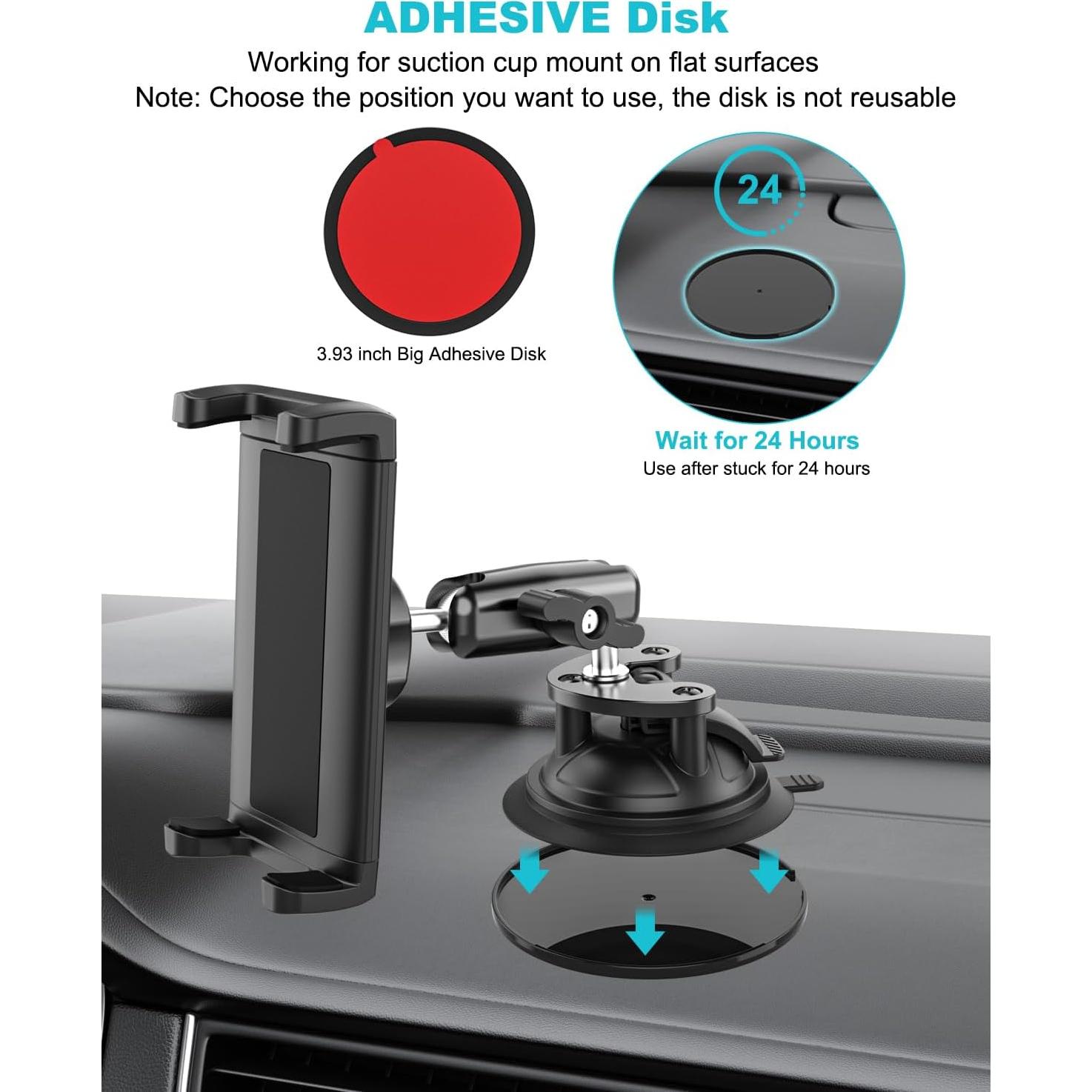 Soporte de Tableta para Pilotos Dosvsi con Ventosa Fuerte 4-13"