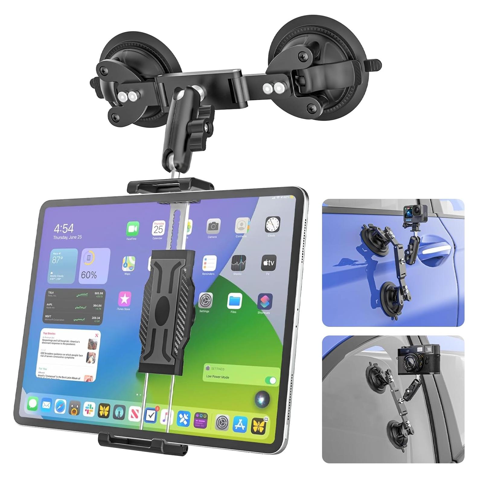 Soporte de Tablet Doble Ventosa Kolasels para Coche 5.5-15.6"