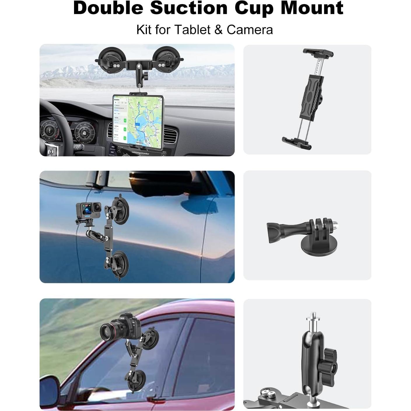 Soporte de Tablet Doble Ventosa Kolasels para Coche 5.5-15.6"