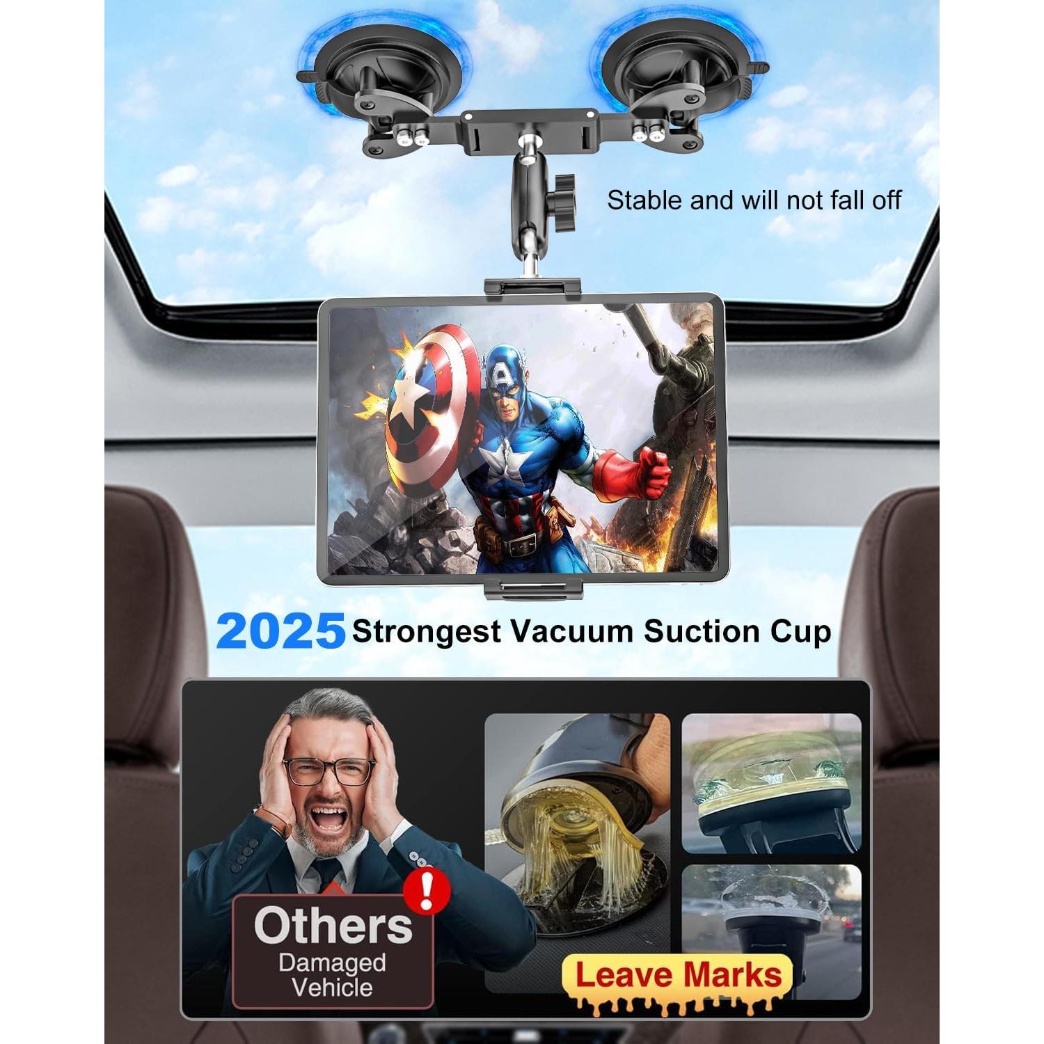 Soporte de Tablet Doble Ventosa Kolasels para Coche 5.5-15.6"