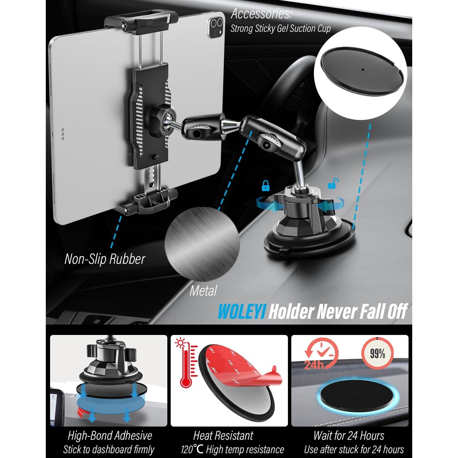 Soporte para Tablet Woleyi para Coche con Ventosa 8.5x29cm