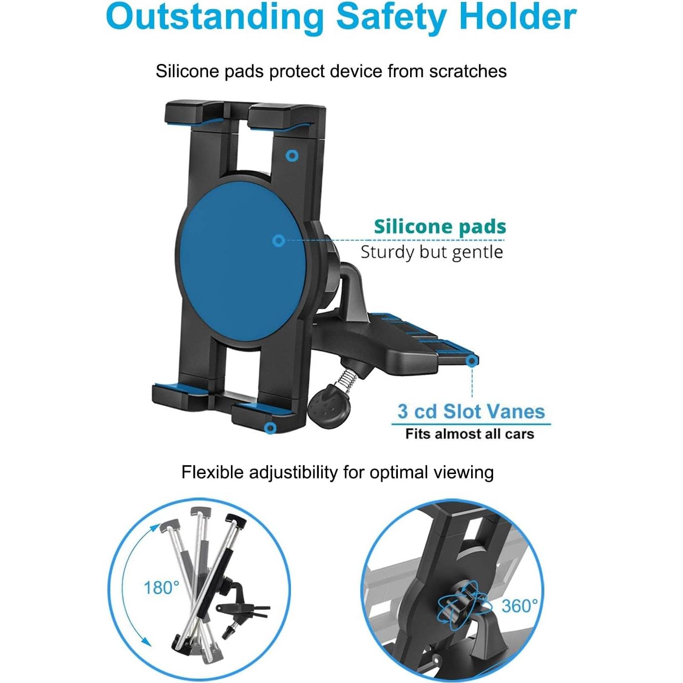 Soporte para Tablet en Ranura CD Woleyi - Ajustable 4-13"