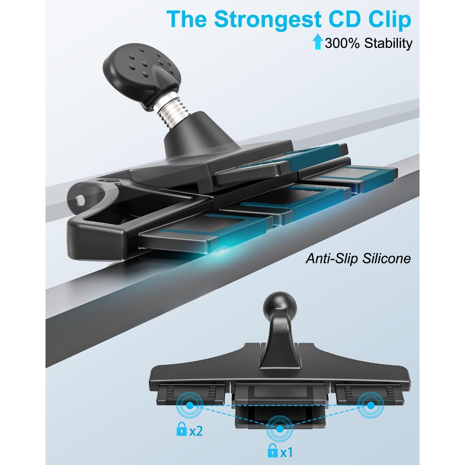 Soporte para Tablet en Ranura CD Woleyi - Ajustable 4-13"