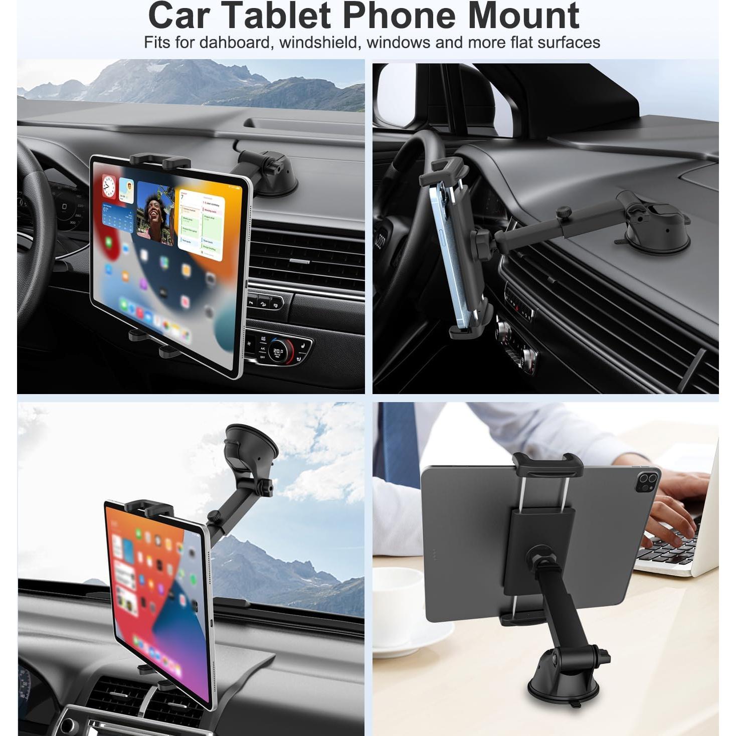 Soporte de Tablet para Coche Dosvsi con Ventosa Fuerte 11.4x19.1cm