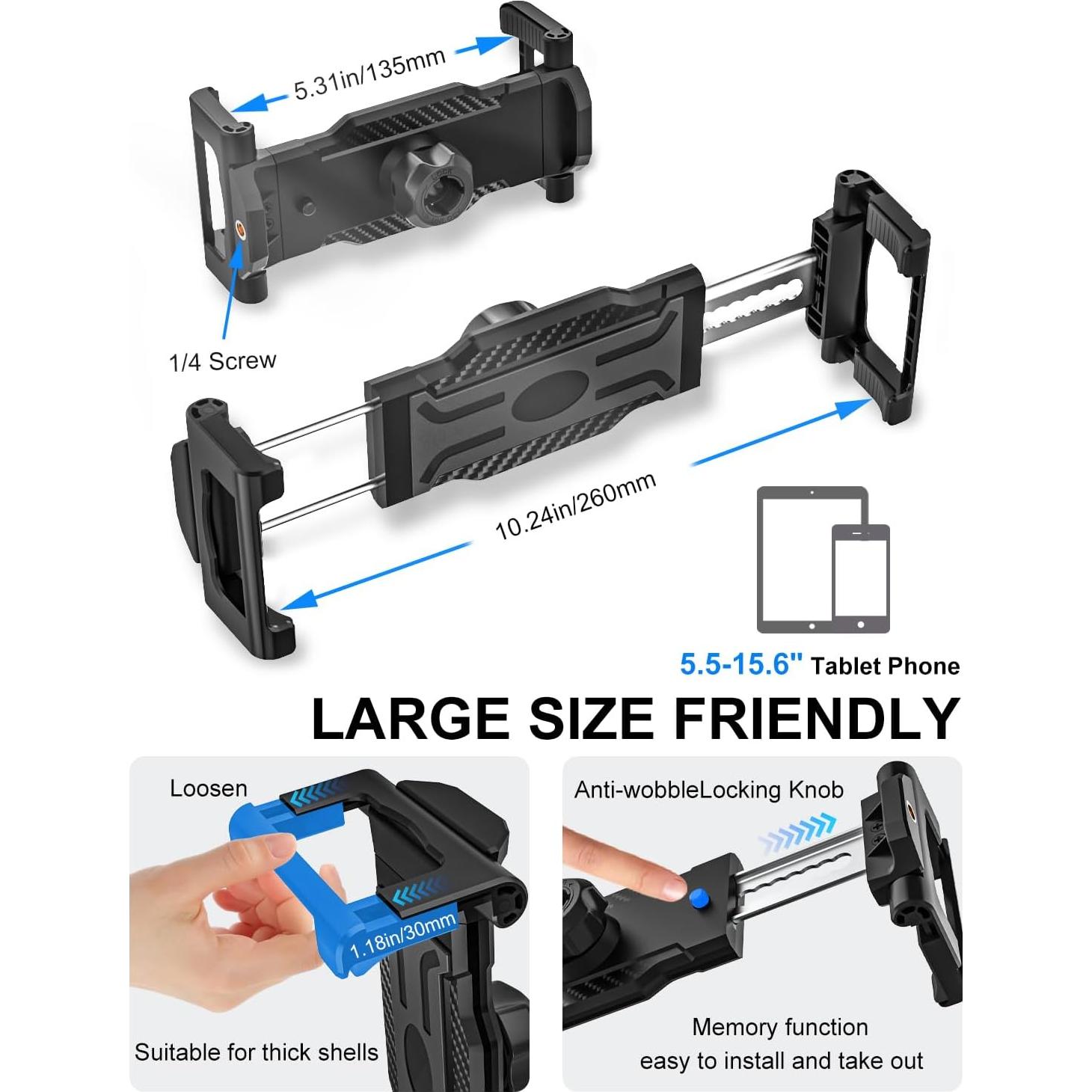 Soporte Doble para Tabletas Kolasels - Brazo de Metal 5.5-15.6"