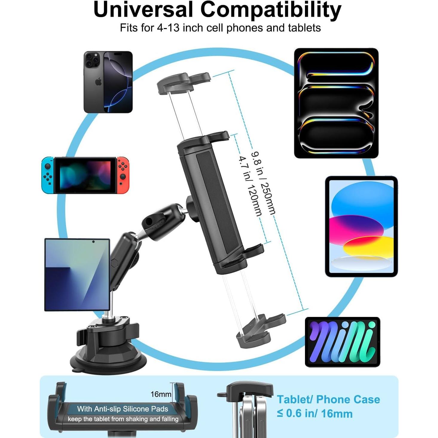 Soporte para Tableta de Barco Dosvsi con Ventosa 360°