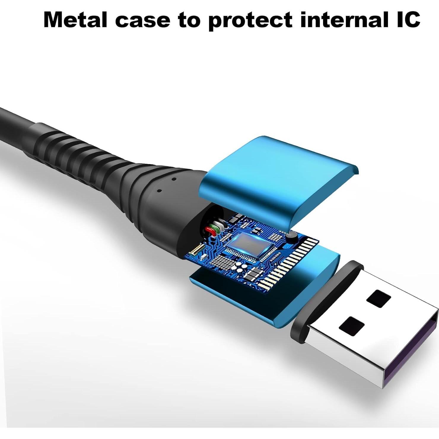Cable USB Tipo C Icseio 1 Pie Carga Rápida 2Pack Azul