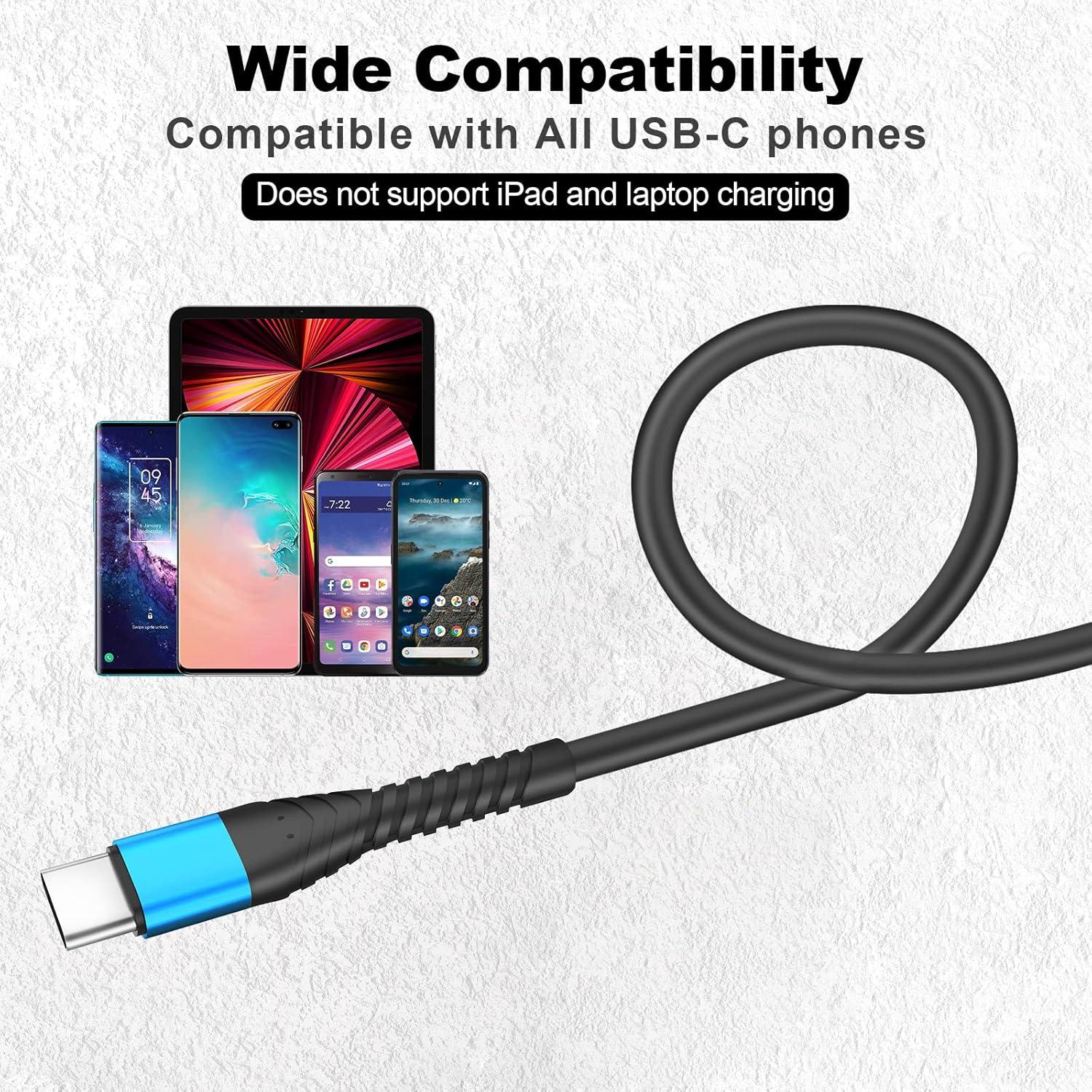 Cable USB Tipo C Icseio 1 Pie Carga Rápida 2Pack Azul