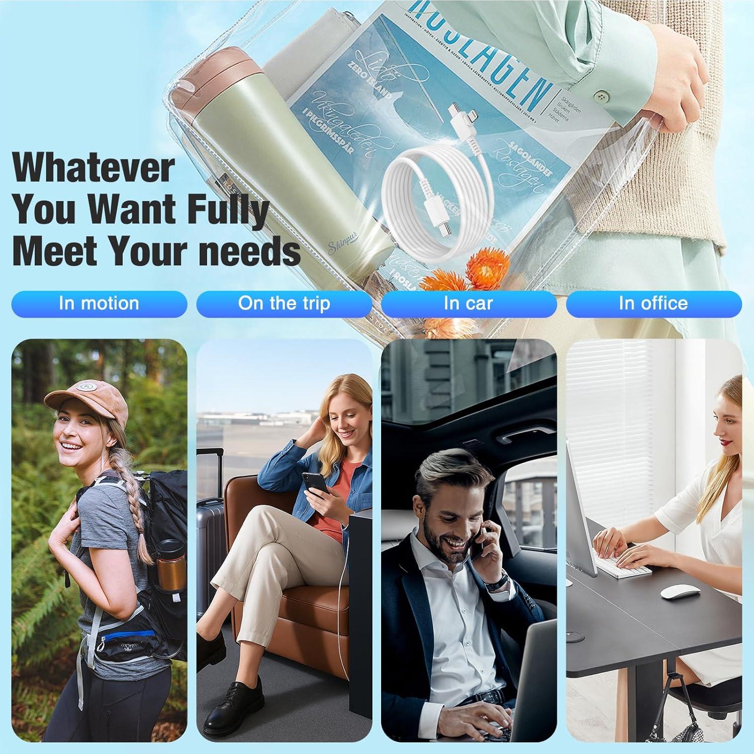 Cable de Carga Rápida 2 en 1 Cerdeti 3m USB C a Lightning