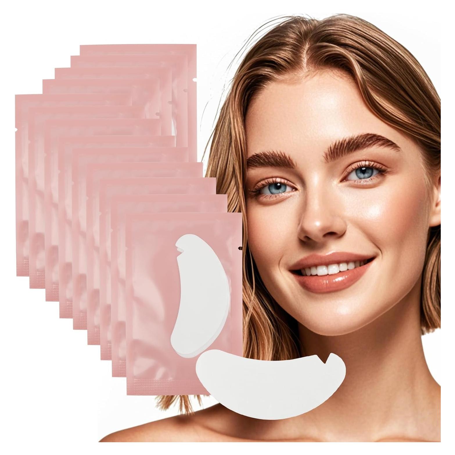 100 Pares Almohadillas de Gel Hidrogel Mekupeu para Ojos Rosa