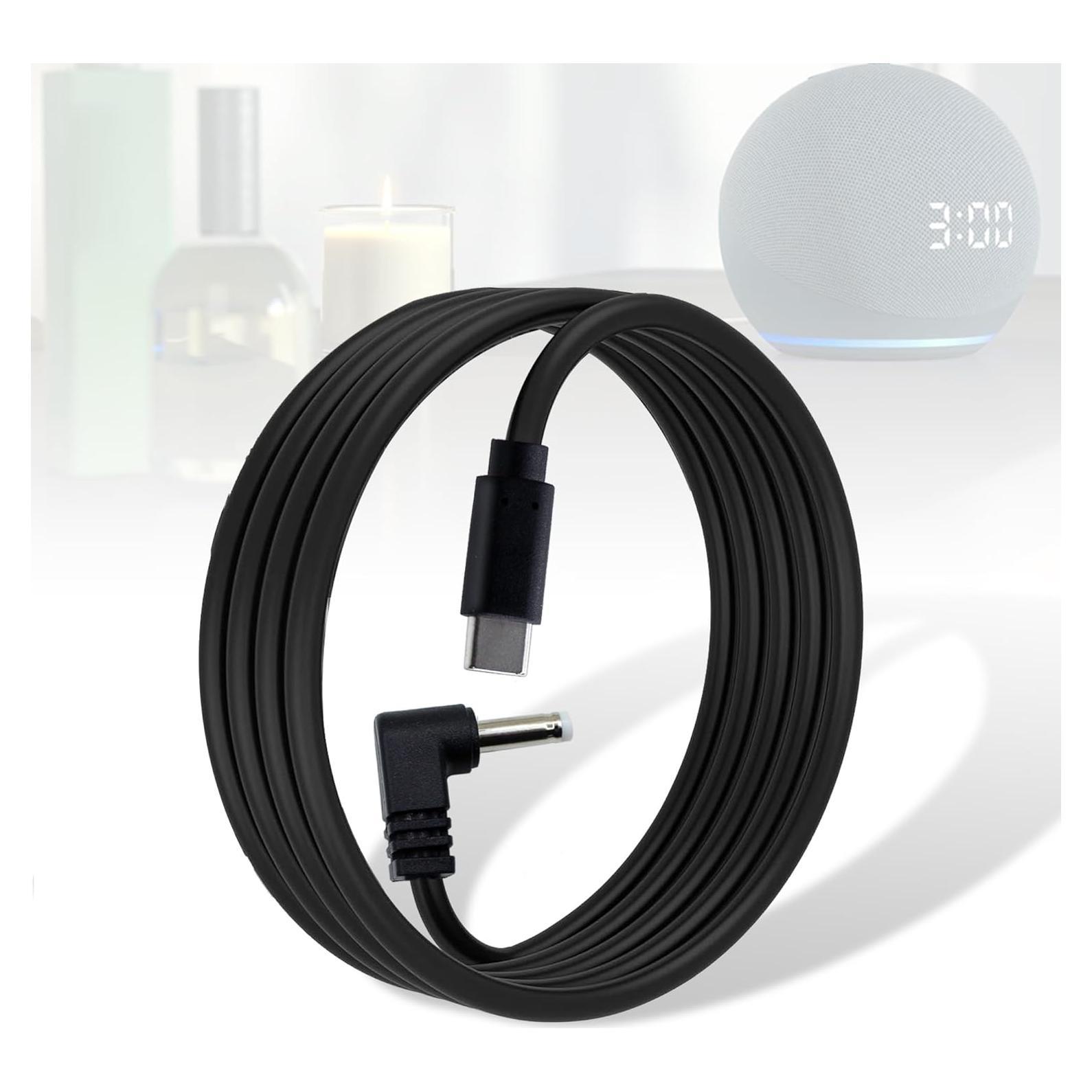 Adaptador de Cargador USB C a DC Wamlet para Echo Dot 3ra/4ta Gen