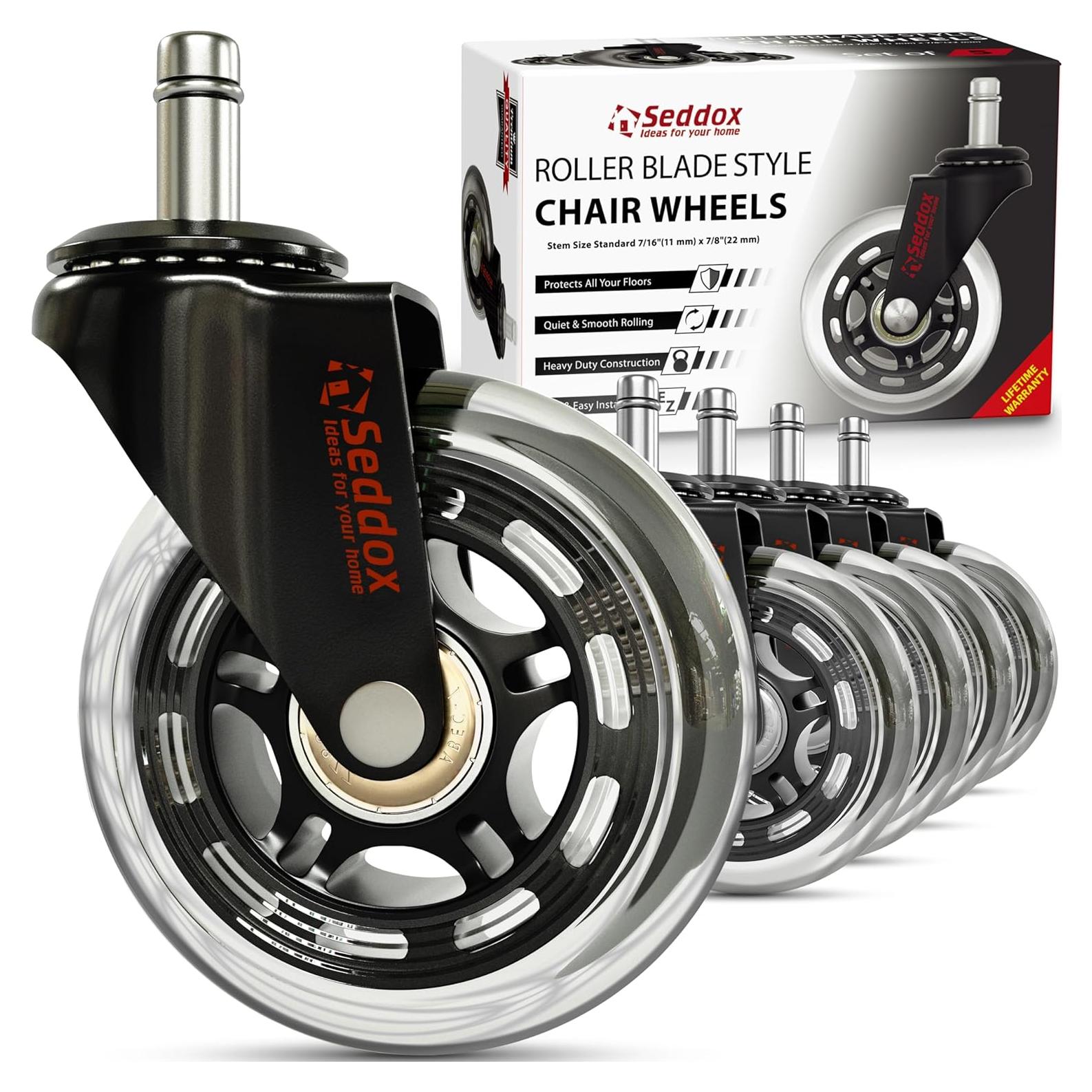 Juego de Ruedas de Reemplazo Seddox 3" para Sillas de Oficina