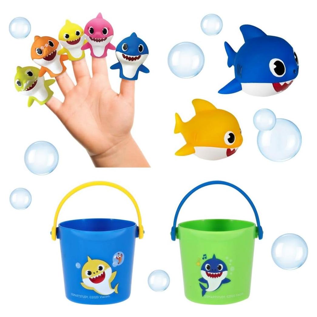 Conjunto de Juguetes de Baño Baby Shark 10 Piezas - Azul/Verde