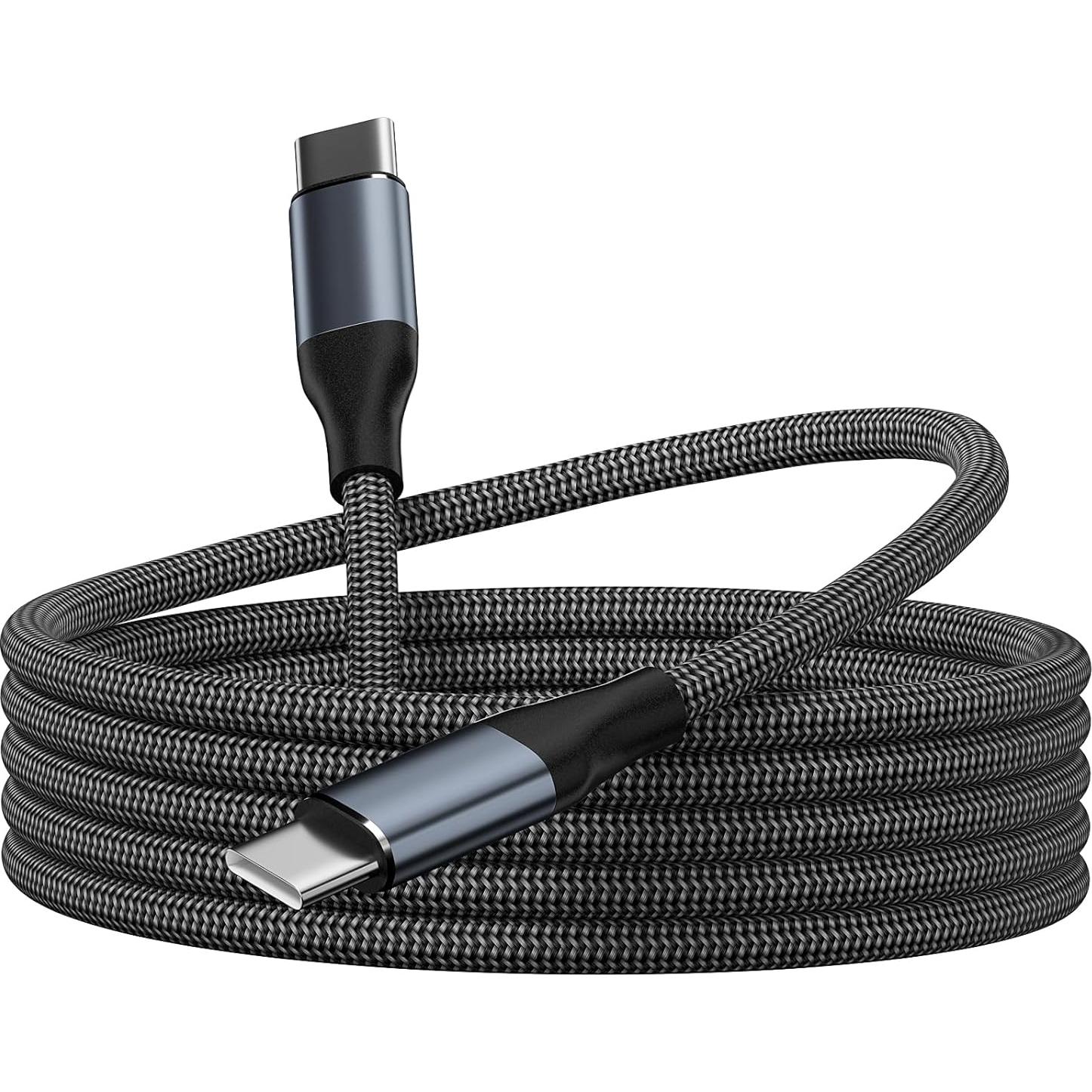 Cable USB C a USB C 60W 1.5m + 2m Doble Paquete Gris