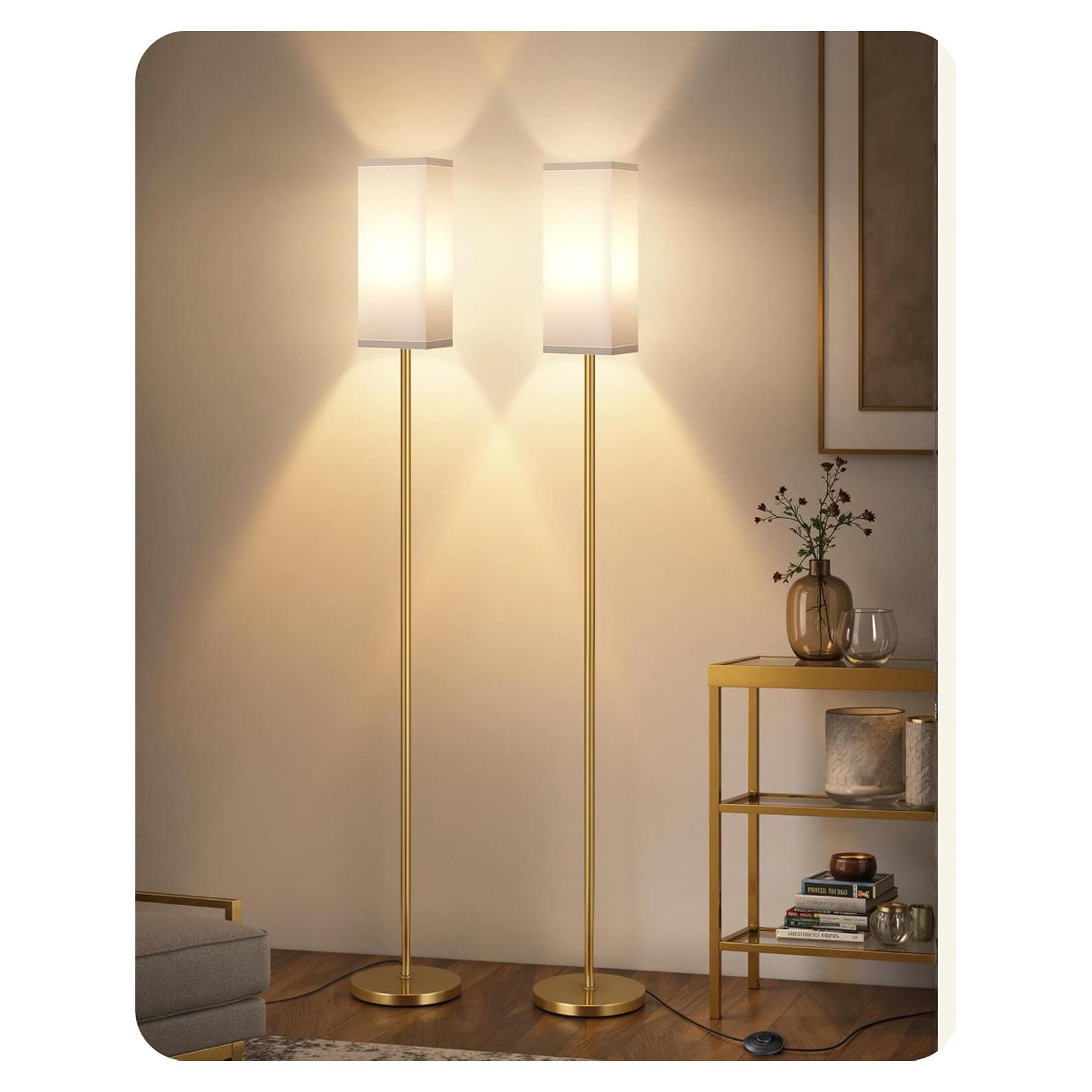 Lámpara de Pie Goebleson DCW07LDP205 2Pack Blanca y Dorada