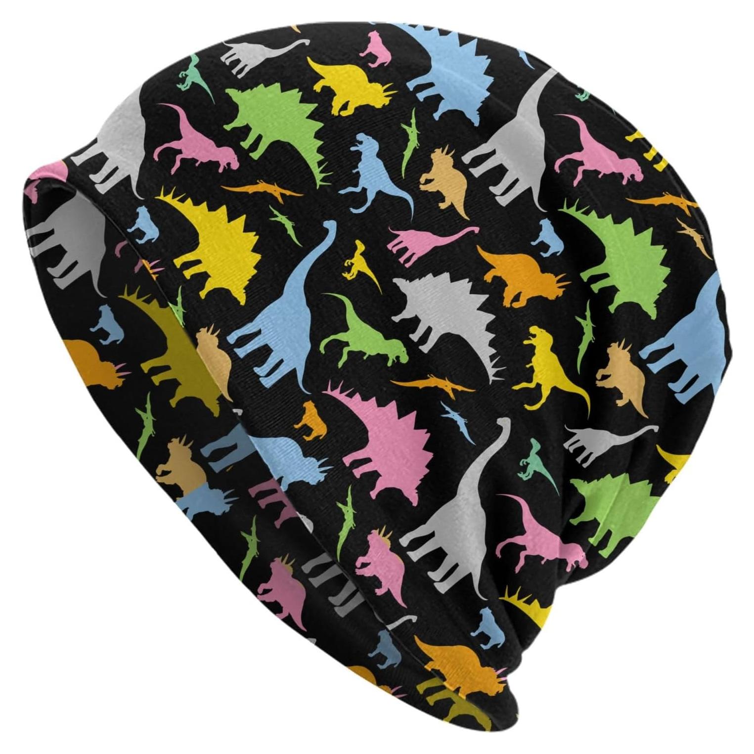 Gorro de Punto Cálido Unisex Dinosaurio Dino - Talla Única