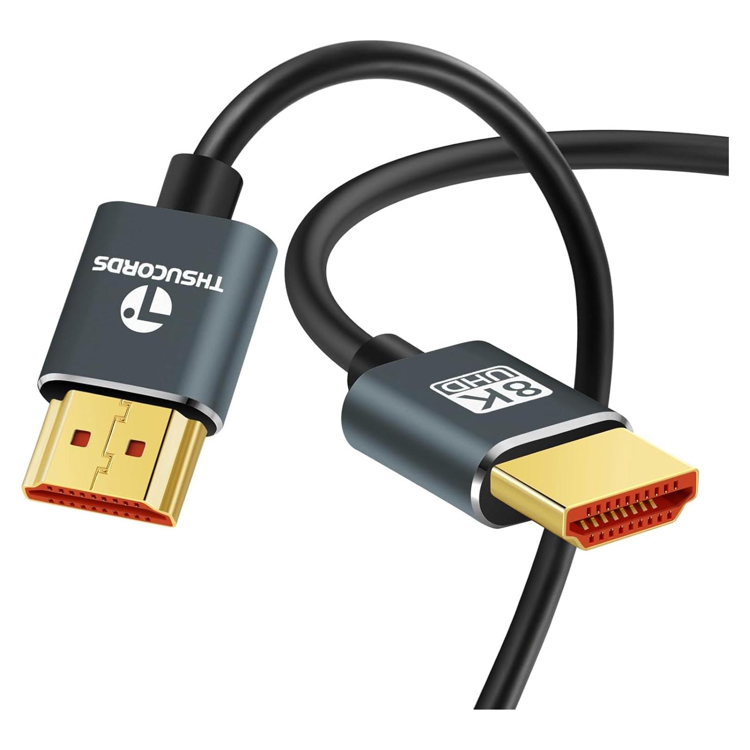 Cable HDMI 2.1 Jinglong 0.5M Ultra Delgado 8K 4K 48Gbps