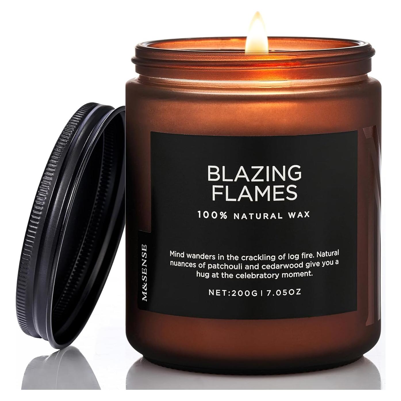 Vela Aromática M&SENSE Llamas Ardientes 200g Cera Soja