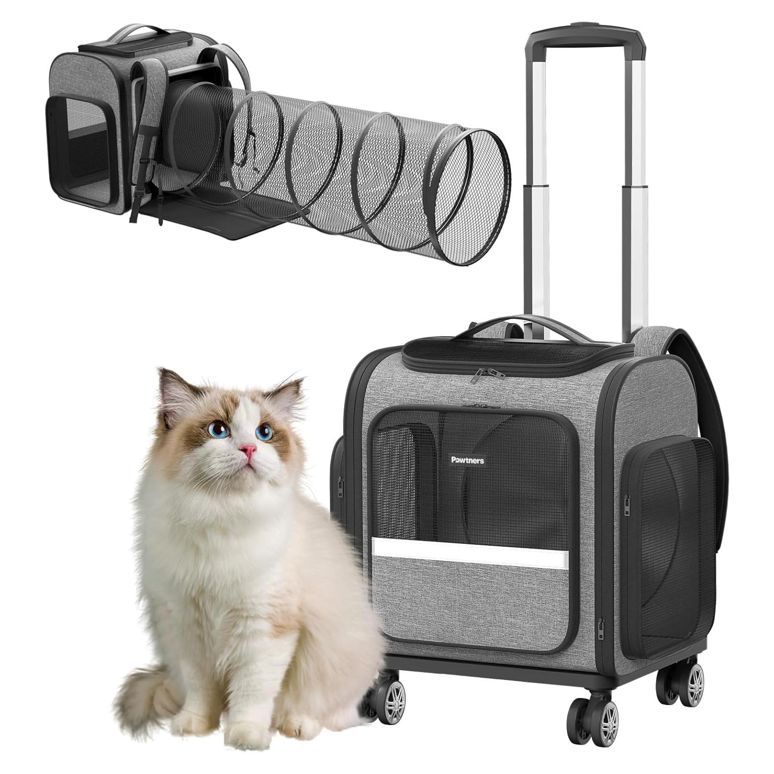 Transportín para Gatos y Perros Pequeños Pawtners Gris