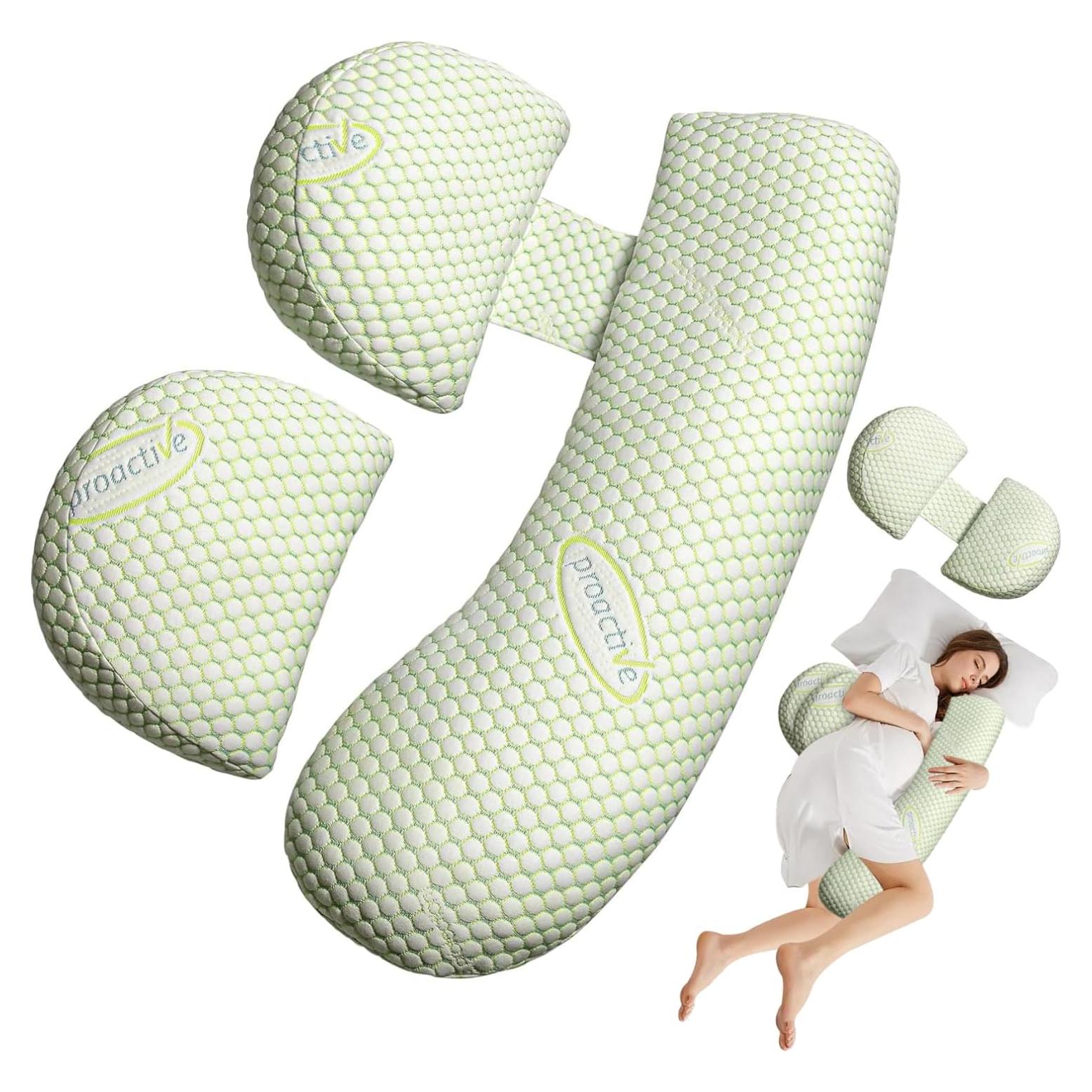 Almohada de Embarazo Oskeray Grande Ajustable Verde