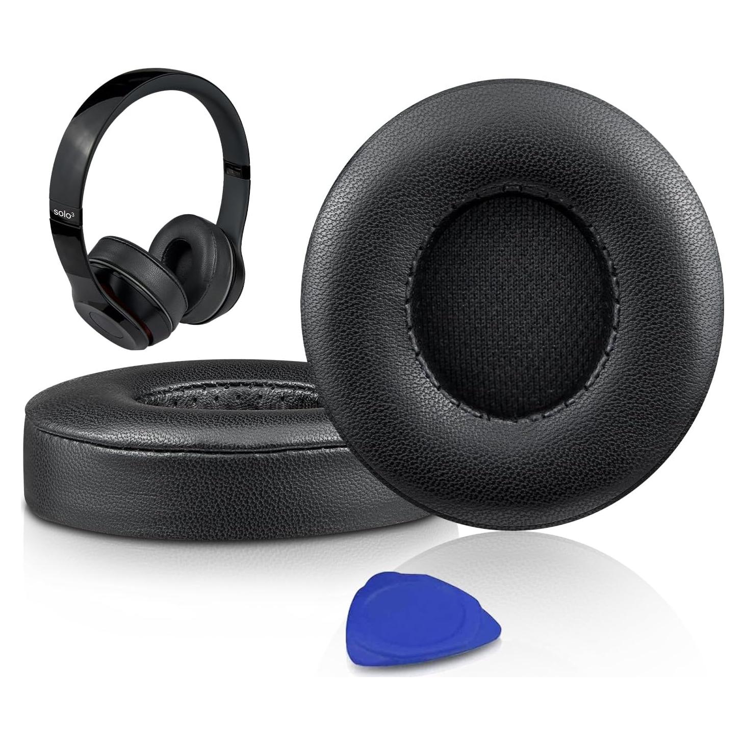Almohadillas de Piel de Cordero SoloWIT para Auriculares Beats Solo 2 y 3 - Negro