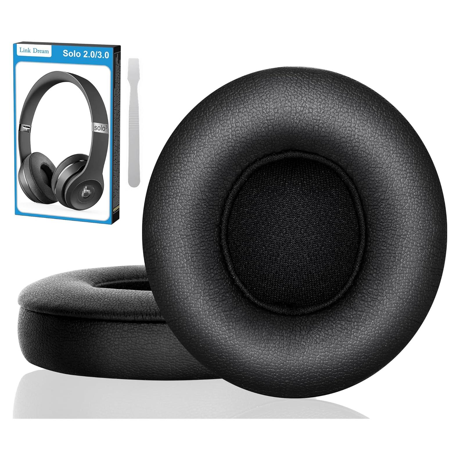 Almohadillas de Reemplazo Link Dream para Auriculares Beats Solo 2/3 - Espuma de Memoria Negra