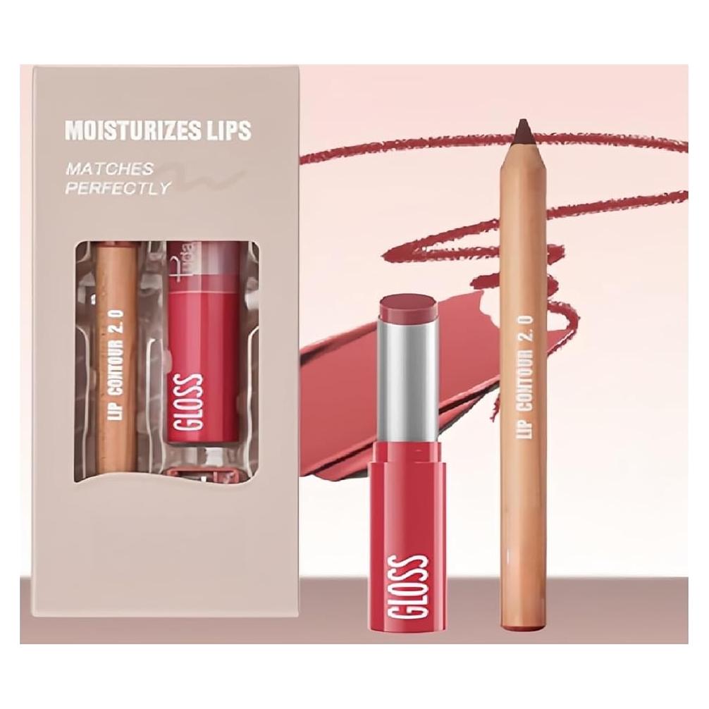 Set de Lápiz Labial y Delineador a Prueba de Agua Melemando