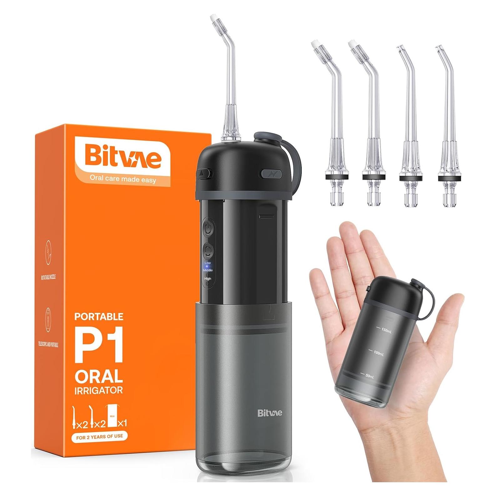 Irrigador Dental Portátil Bitvae P1 Negro, IPX7, 40 Días Batería