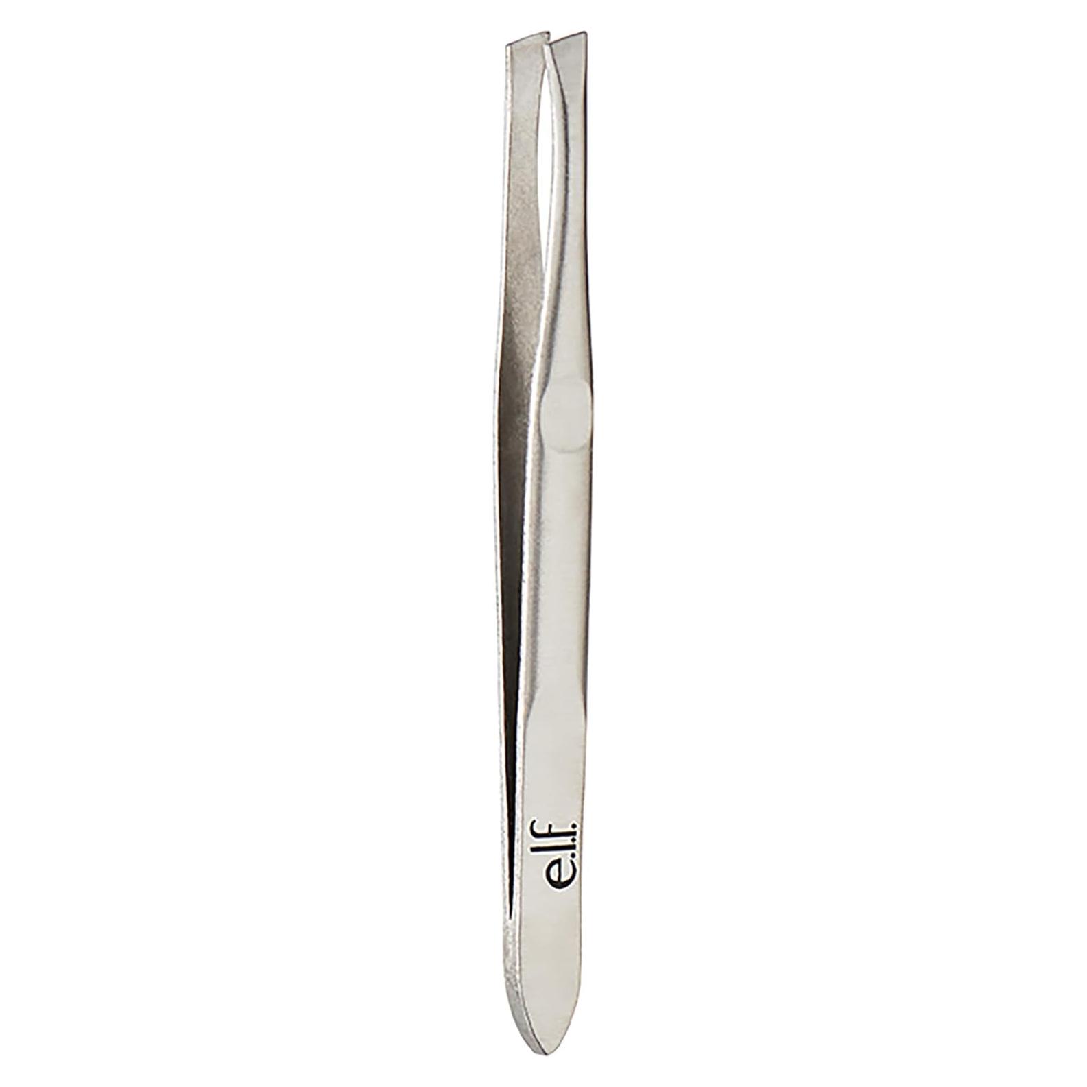 e.l.f. Slant Tweezer, Professional Quality Stainless Steel, Provides a Strong Grip, Removes Hairs Accurately, Shapes, Defines, Easy To Use, Ergonomically-Designed