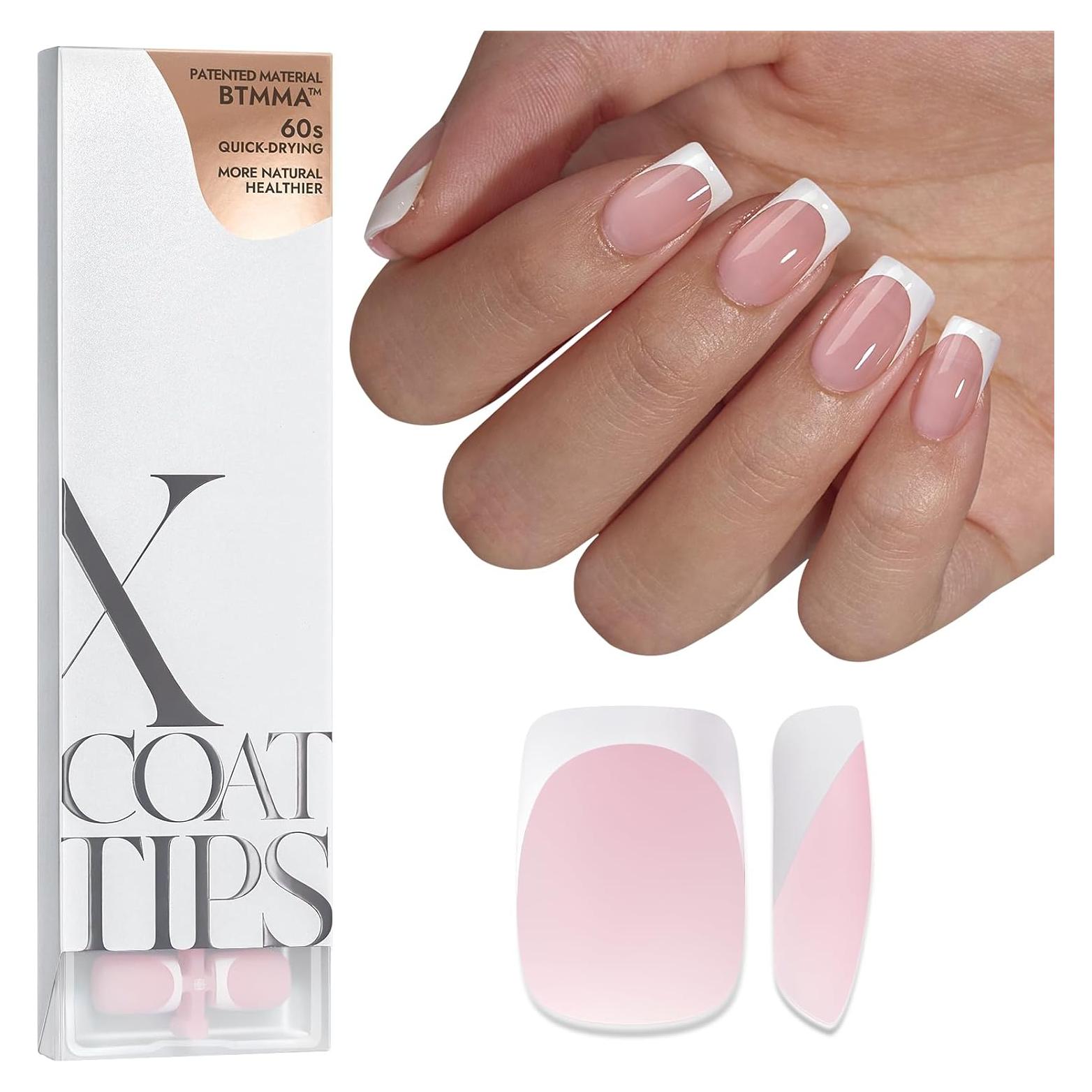 Uñas Cortas Autoadhesivas BTArtboxnails Punta Francesa 160 Pcs