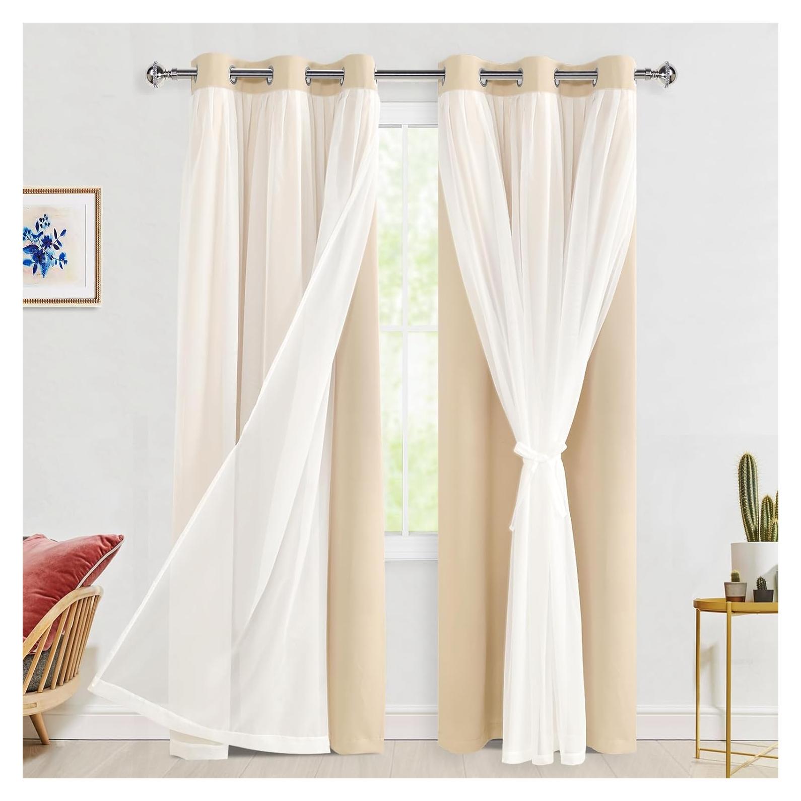 Cortinas Blackout Hiasan 2 Paneles 96.5x213.4 cm Beige