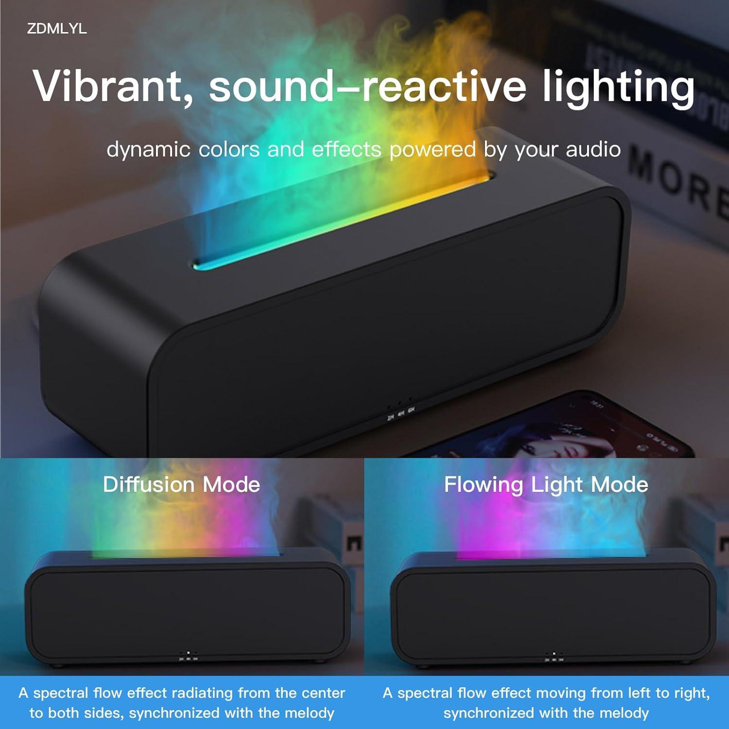 Difusor de Aromaterapia Genérico 250ml con Llama Sonido Negro