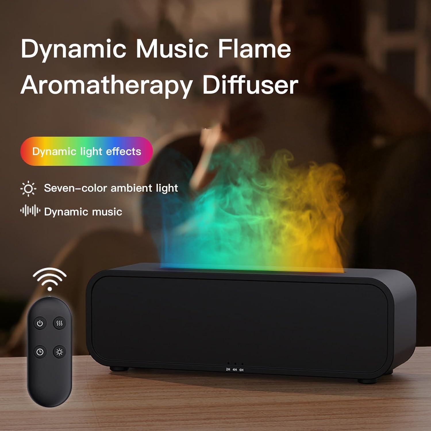 Difusor de Aromaterapia Genérico 250ml con Llama Sonido Negro