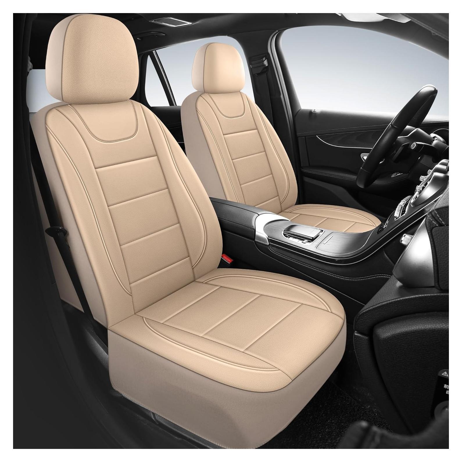 Fundas de Asiento de Coche HChengkikz KZ-4 Beige Impermeables