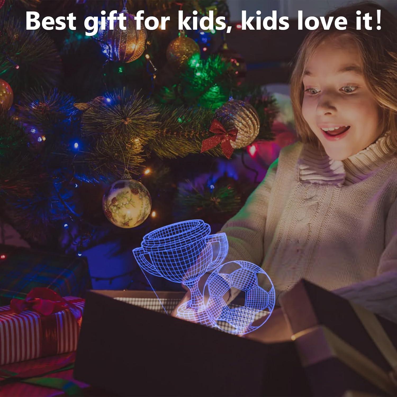 Luz Nocturna 3D de Fútbol Oboist con Control Remoto LED