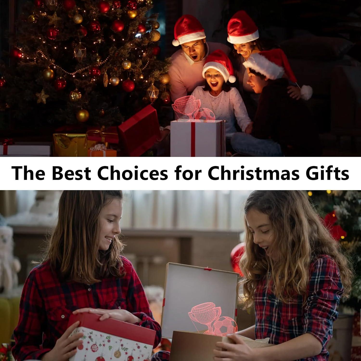 Luz Nocturna 3D de Fútbol Oboist con Control Remoto LED