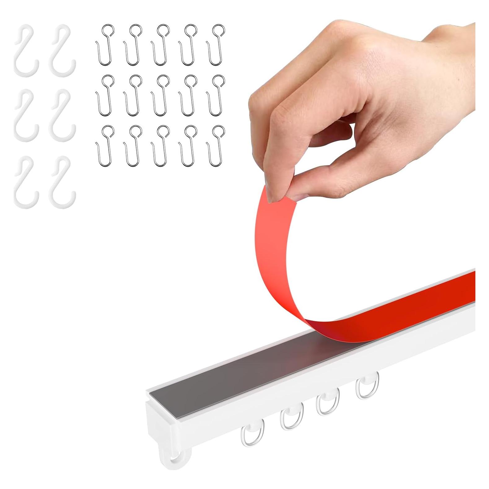 Riel de Cortina Adhesivo Gonnrly 1.66M Blanco Sin Perforar