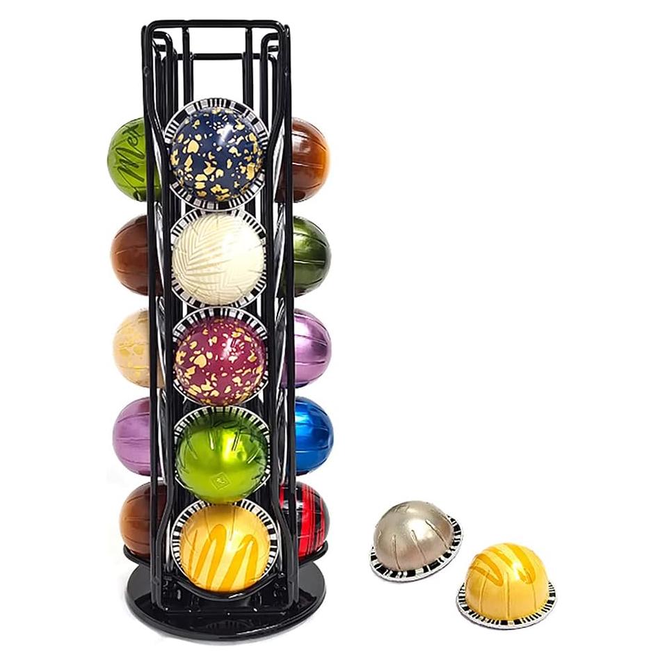 Soporte para cápsulas de café ZECENN para Nespresso Vertuoline - 20 cápsulas, rotación 360°