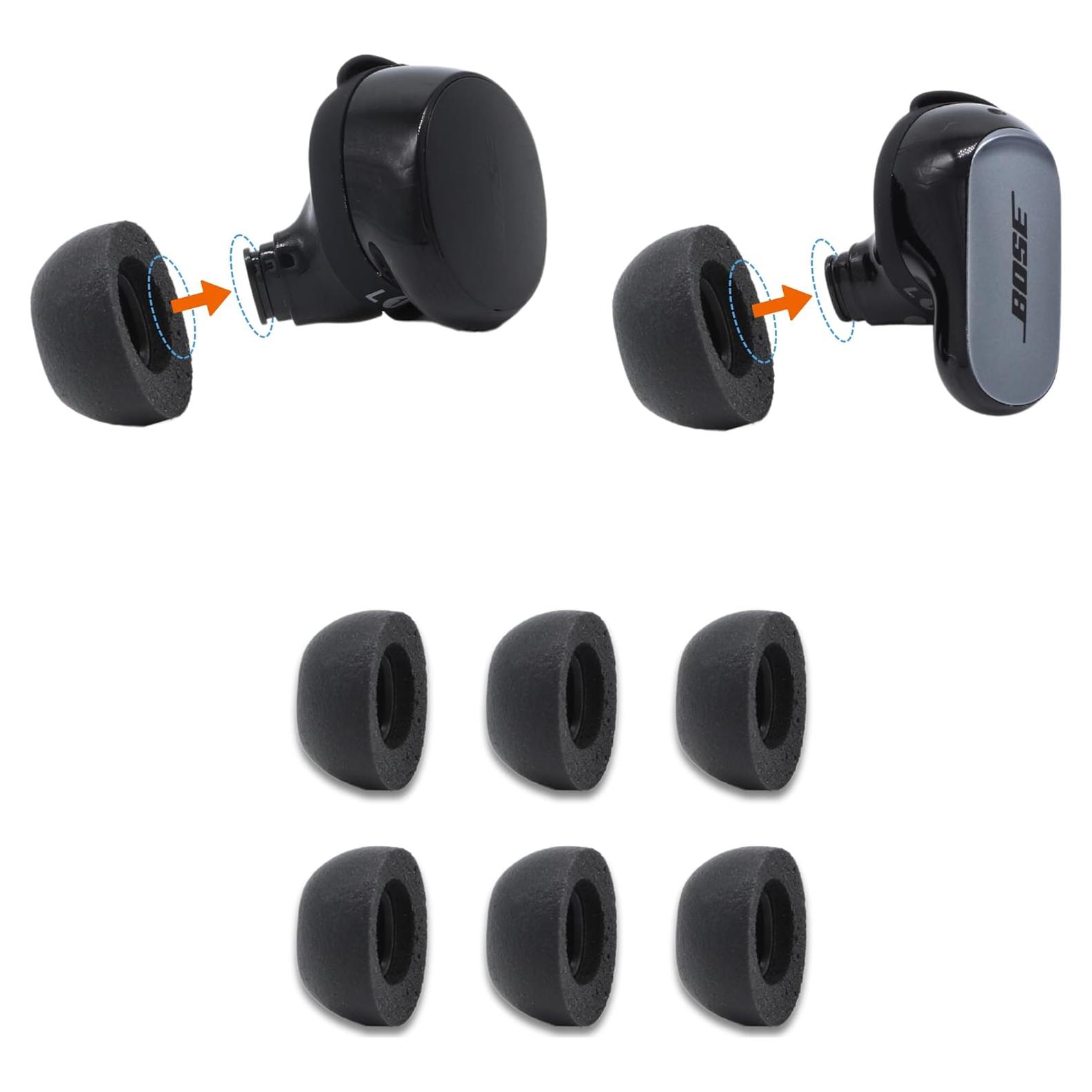 Consejos de espuma Comply para Bose QuietComfort II - Negro (S/M/L)