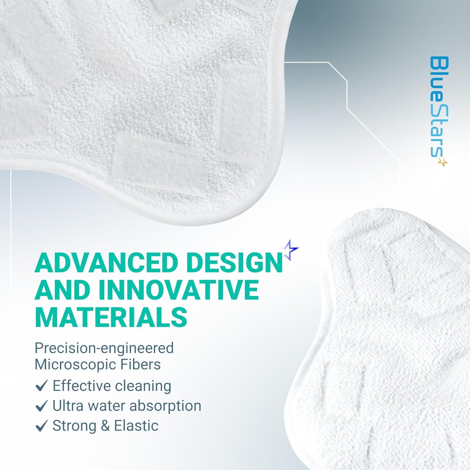 Paquete de 8 almohadillas de microfibra BlueStars para H2O X5