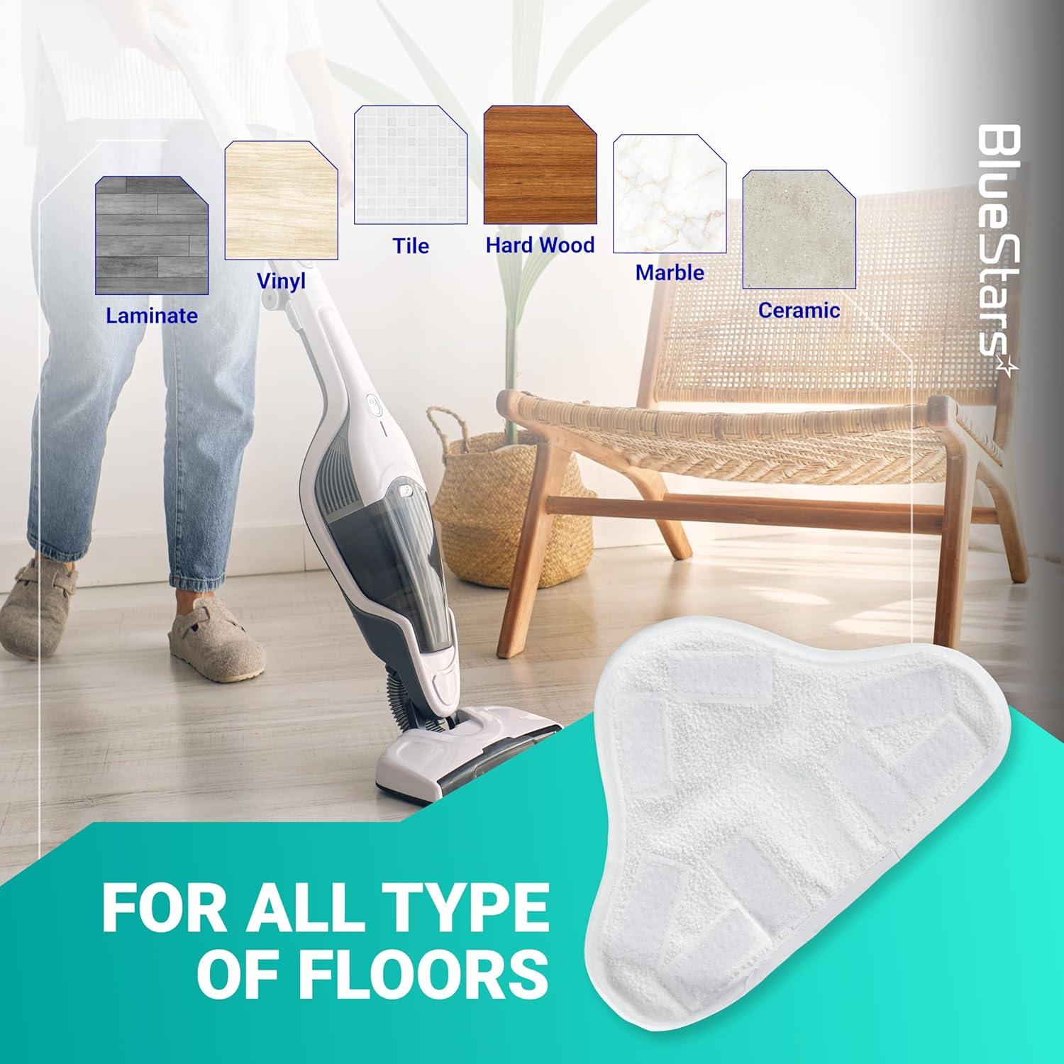 Paquete de 8 almohadillas de microfibra BlueStars para H2O X5