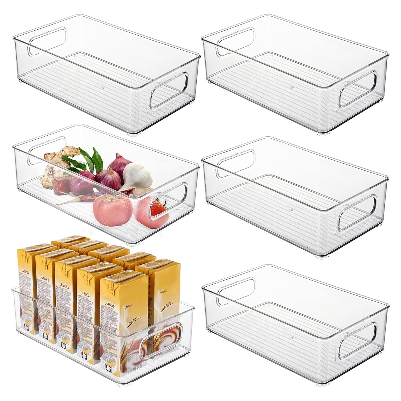 Kingrol 6 Contenedores de Plástico Apilables 25.4x15.2 cm