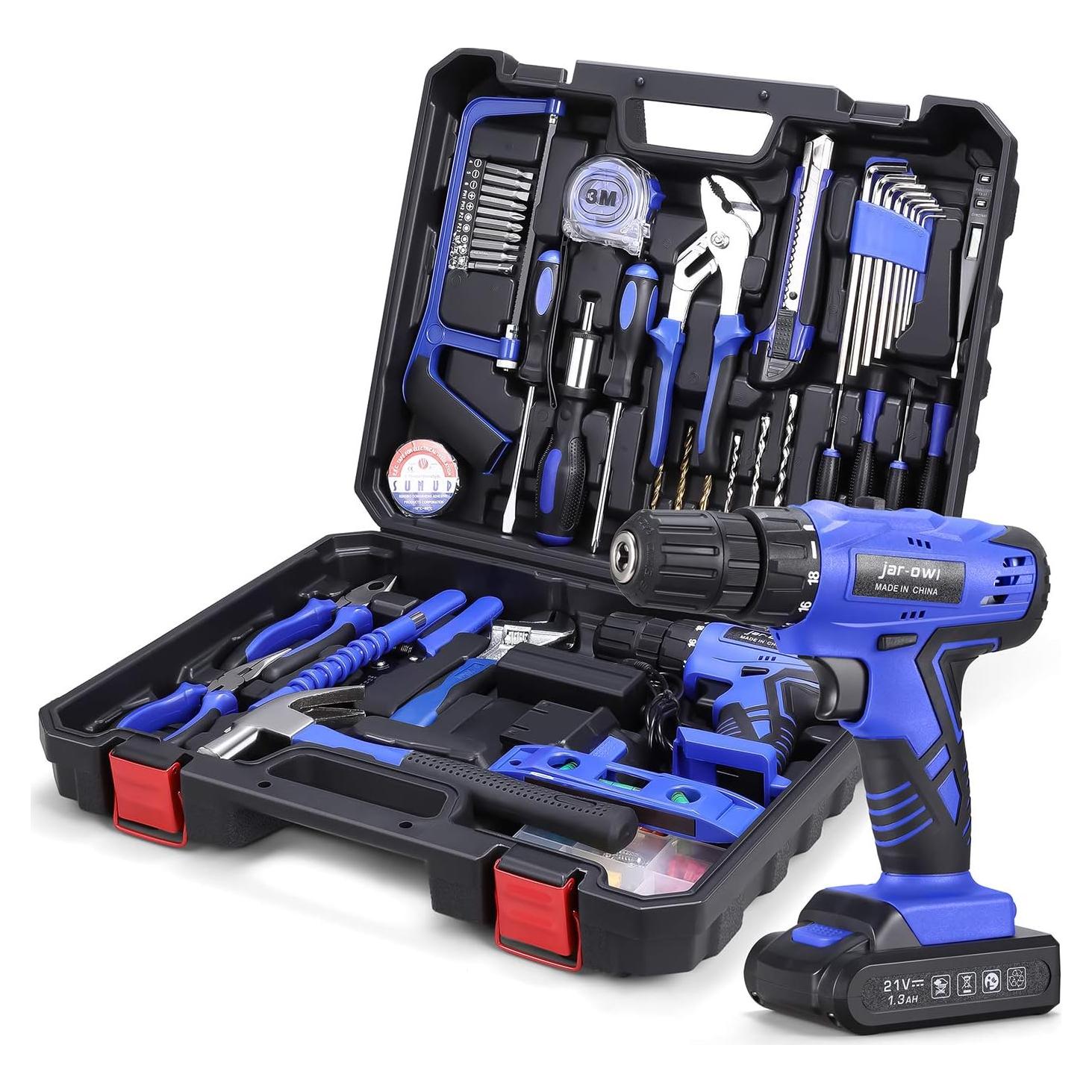 Kit de herramientas eléctricas 112 piezas Jar Owl 21V taladro