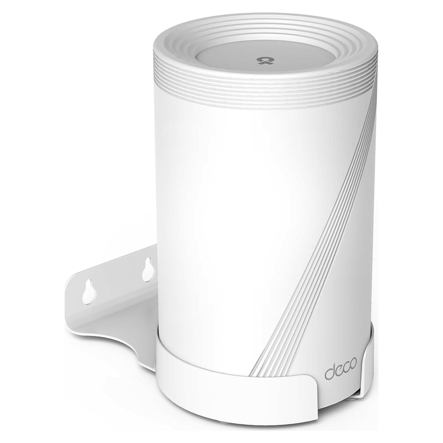 Soporte de Pared para TP-Link Deco BE63/BE65/BE67/BE68/BE10000/BE11000/BE14000 - Aluminio Blanco con Estante para Cables
