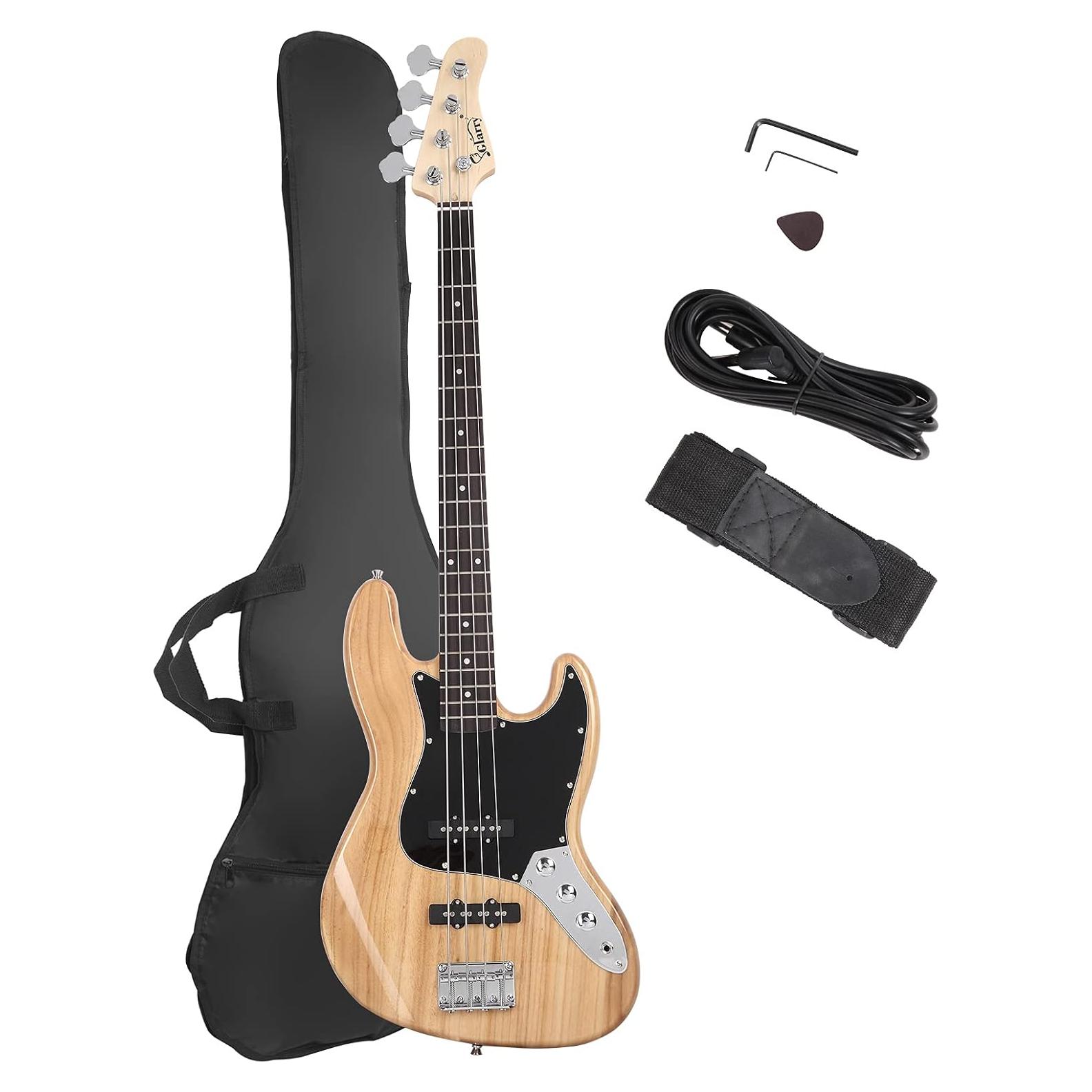 Guitarra Eléctrica Bajo GJ Glarry 4 Cuerdas Amarillo Natural