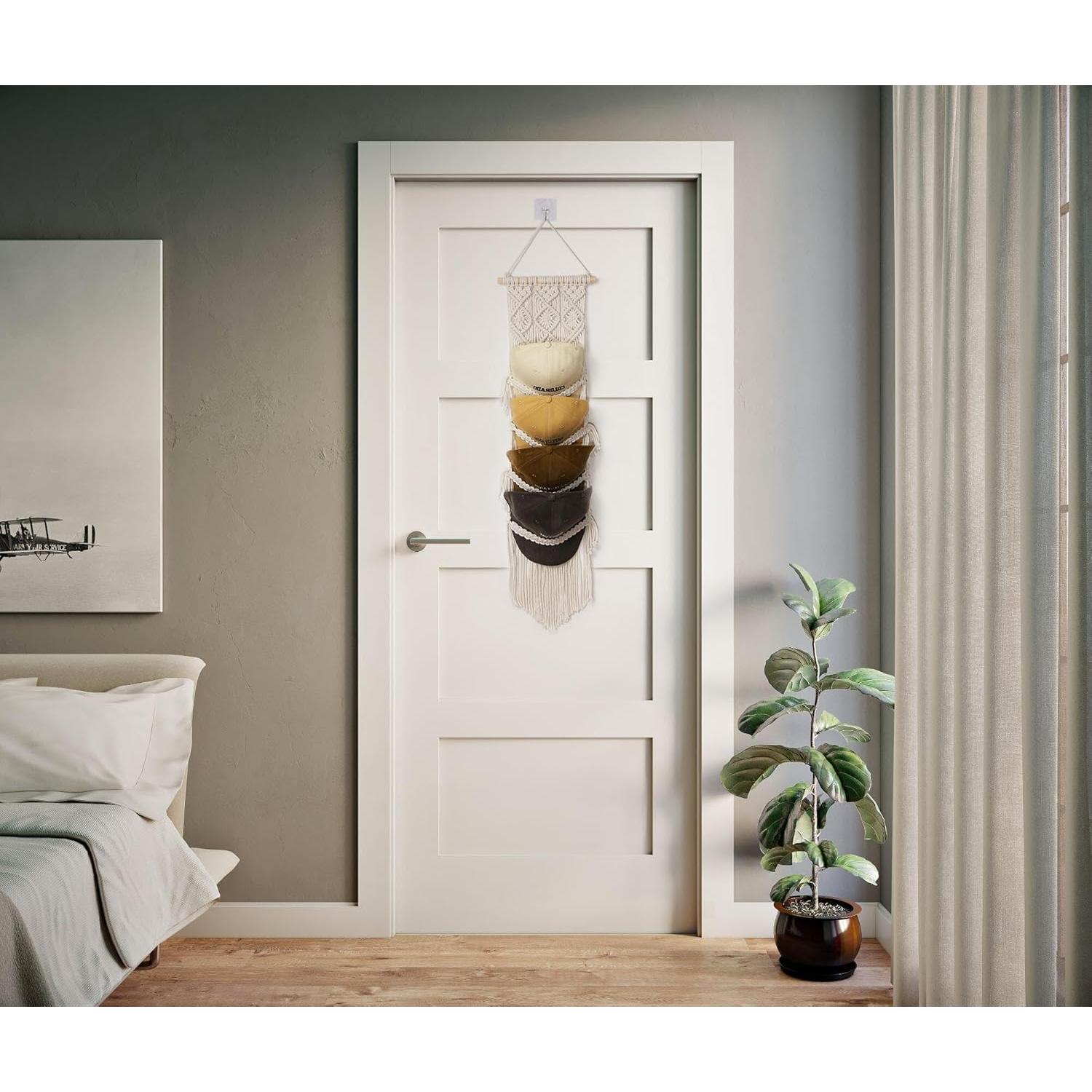 Perchero de Gorras Clysuply Boho 4 Capas Beige Hecho a Mano